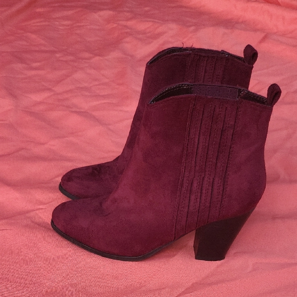 Charlotte Russe Deep Red Ankle Booties